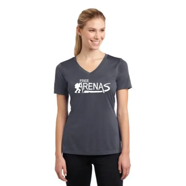 Ladies Short Sleeve Sport-Tek T-Shirt (V-Neck) - Image 3