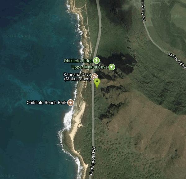 Hike at Kaneana Cave near Waianae, Hawaii. Maps, directions, and reviews. This cave is located at the base of a 200-foot outcropping of rock along Farrington Highway. The cave goes back approximately 100 yards and ends. Legend...