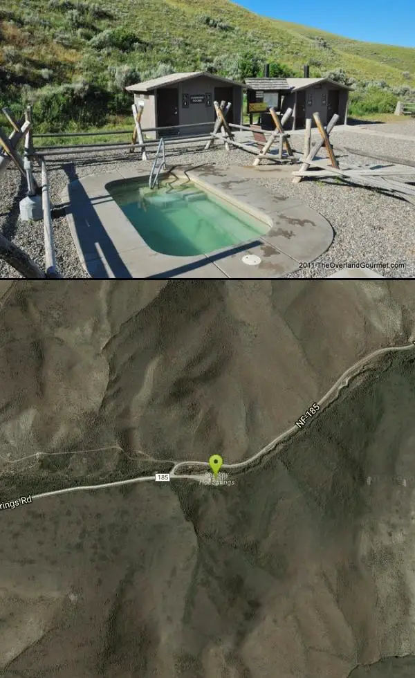 Hot Springs at Sharkey Hot Springs near Salmon, Idaho. Maps, directions, and reviews. This site is a popular destination for soaking, biking, picnicking and scenic viewing. It includes two soaking pools, restrooms, changing...