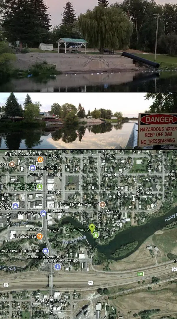 Dive and Swim at St. Anthony Sandbar near Saint Anthony, Idaho. Maps, directions, and reviews. The Sand Bar is located on the Henry's Fork of the Snake River.. It has been the local swimming hole for more than 60 years and...