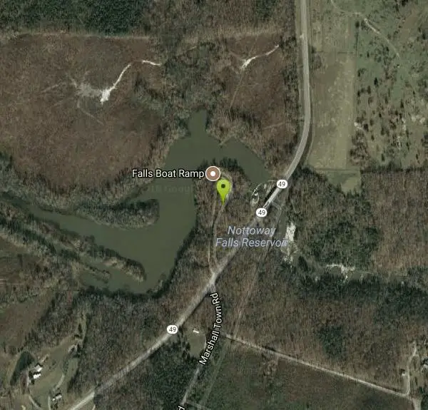 Swim at Nottoway Falls near Crewe, Virginia. Maps, directions, and reviews. Large cascade-type falls popular with locals - lots of swimming space at bottom. We received this report in 7/2010:
