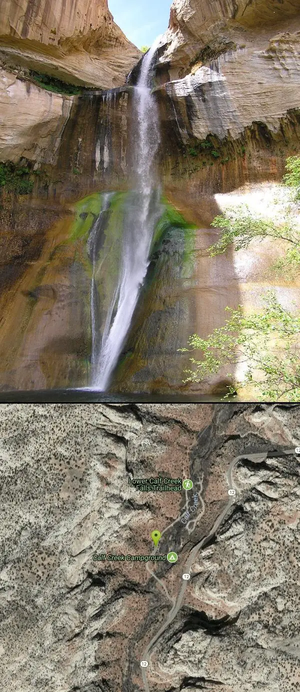 Hike and Swim at Lower Calf Creek Falls near Boulder, Utah. Maps, directions, and reviews. Lower Calf Creek Falls is a beautiful and popular destination located in the Grand Staircase-Escalante National Monument in southern Utah....