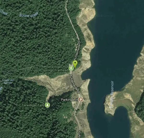 Hot Springs at Cougar Hot Springs (AKA Terwilliger Hot Springs) near Eugene, Oregon. Maps, directions, and reviews. Located deep beneath a canopy of primeval forest, clothing optional Cougar AKA Terwilliger Hot Springs features a...