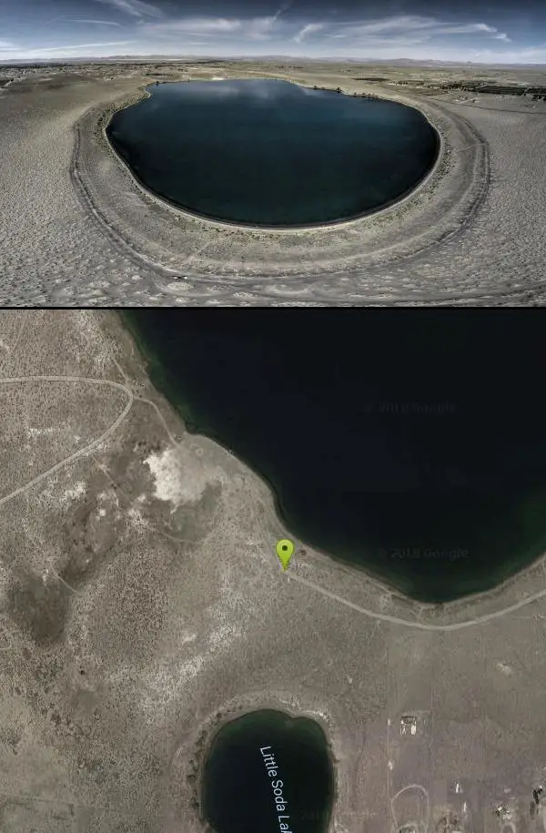 Hike at Soda Lake Area near Fallon, Nevada. Maps, directions, and reviews. General description: A large lake in a volcano outside the town of Fallon. Soda Lake consists of a large body of water in a relatively young volcano, fed...