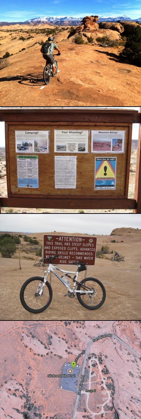 Mountain Bike at Slickrock Trail near Moab, Utah. Maps, directions, and reviews. These Moab trails are deceptively named for mountain bikes. This region was so named because the rock was slick for horseshoes. With mountain bike...