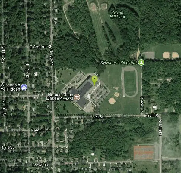 Disc Golf at Horace Mann Middle School near Wausau, Wisconsin. Maps, directions, and reviews. Open school course around the athletic fields. Baskets are low. Tees have concrete markers with arrows. Only available for play outside...