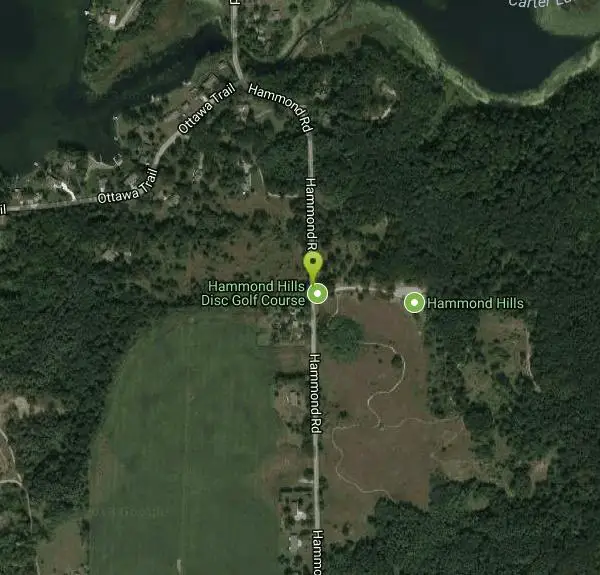 Disc Golf at Hammond Hill Disc Golf Course near Hastings, Michigan. Maps, directions, and reviews. Front 9 wooded with elevation. Views of Carter Lake. Back 9 more open w/rolling hills and elevation. Dual tees and pin placements....