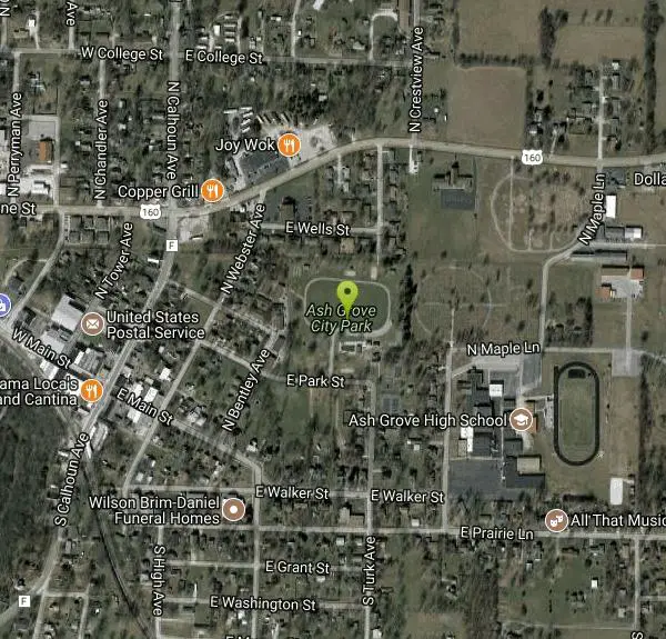 Disc Golf at Ash Grove City Park near Ash Grove, Missouri. Maps, directions, and reviews. Beautiful park with some elevation and obstacles. Many shaded areas. Wind may be a factor. Dual tees make 18. Public (No Fee)