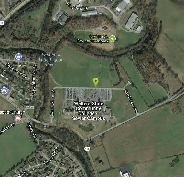 Disc Golf at Walters State Community College near Sevierville, Tennessee. Maps, directions, and reviews. Open and flat with unmarked tees. Bring the map - practice your drives. Public (No Fee)