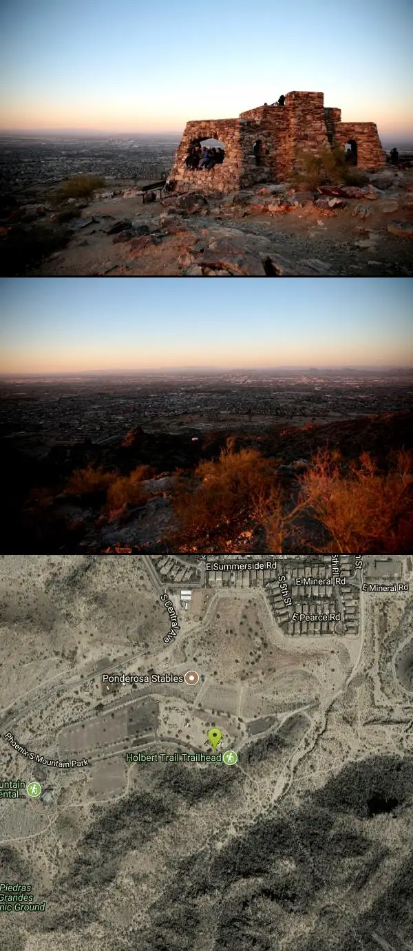 Hike at Holbert Trail to Dobbins Lookout near Phoenix, Arizona. Maps, directions, and reviews. Start out at the main entrance to South Mountain and make a left past the vistor's center. Go to the end of the road to the...