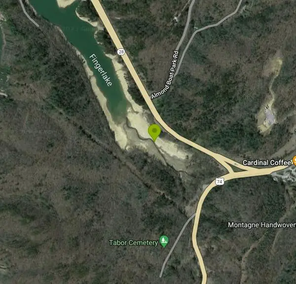 Canoe, Kayak, and Swim at Fingerlake near Almond, North Carolina. Maps, directions, and reviews. Fingerlake overlooks Fontana Lake near Almond, NC. Fingerlake is the perfect place to cool off on a hot day. Fingerlake has a day...