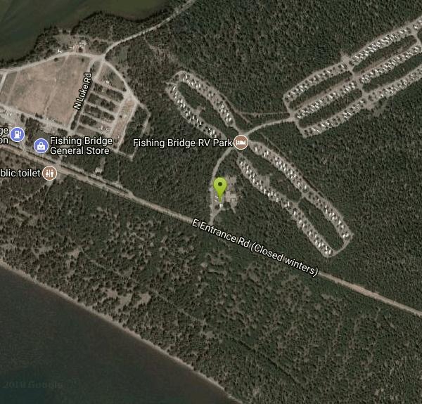 Fishing Bridge RV Campground Camp near Lake Village, Yellowstone