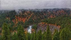Cross Country Ski, Hike, and Kayak at Mesa Falls near Ashton, Idaho. Maps, directions, and reviews. Upper Mesa Falls, aka Big Falls, is an absolutely awesome waterfall on the Henrys Fork of the Snake River. The falls drop 114 ft.... (image: Autumn At Lower Mesa Falls courtesy of Aaron Couch↗)