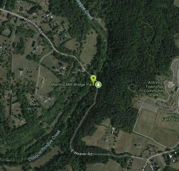 Martins Mill Bridge Swim near Greencastle, Pennsylvania Free Arenas