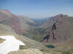 Looking into the Boulder Drainage from Siyeh Pass courtesy of Glacier National Park / NPS&nearr; (Public Domain&nearr;)