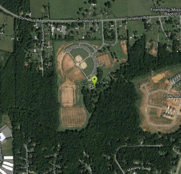 The Bridges at Cornelius Road Park Disc Golf near Mooresville, North