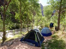 Backpack, Camp, Hike, and Horseback at The Bright Angel Trails near Grand Canyon Village, Arizona. Maps, directions, and reviews. Prepare yourself for switchbacks as part of a tough elevation gain on the Bright Angel trail to... (image: Tents at Bright Angel campground courtesy of Grand Canyon Association↗)