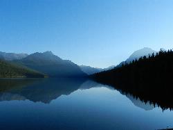 Bowman Lake beneath the North Fork peaks courtesy of Spikecowboy45&nearr; (CC BY 4.0&nearr;)