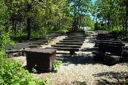 The Many Glacier Campground amphitheater courtesy of GlacierNPS&nearr; (Public domain&nearr;)