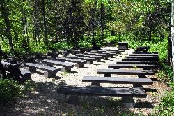 Many Glacier Campground courtesy of GlacierNPS&nearr; (Public domain&nearr;)