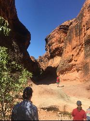 Hike at Red Reef trail near Hurricane, Utah. Maps, directions, and reviews. The Red Reef trail is located near the small town of Leeds, Utah and in the Red Cliffs Desert Reserve. It is a 2 mile trail that takes hikers near the... (image: Slot Canyon along the Red Reef trail by Tyler Burgener)