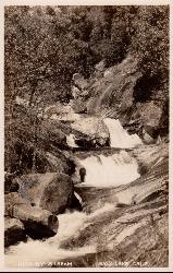 A historic view of the Willow Creek cascade above the lake courtesy of Unknown authorUnknown author&nearr; (Public domain&nearr;)