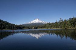 The shoreline and marshy edge of Trillium Lake courtesy of Bill Reynolds from Lake Oswego, Oregon&nearr; (CC BY 2.0&nearr;)