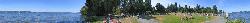 A summer panorama across the shoreline, the beach, and the lawn courtesy of Chas Redmond&nearr; (CC BY 2.0&nearr;)
