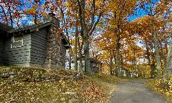 The Pond Shore Cabin Area, part of the park's camping and cabin grounds above Sterling Pond. courtesy of Andre Carrotflower&nearr; (CC BY-SA 4.0&nearr;)