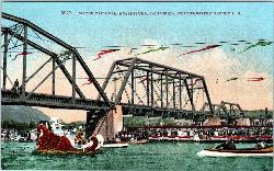 Historic postcard of a water carnival on the Russian River at Healdsburg courtesy of Unknown authorUnknown author&nearr; (Public domain&nearr;)