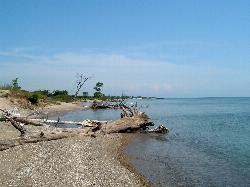 Beach in the park's north unit, the half hit hardest by erosion.