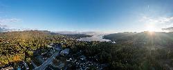 Sunrise over the southern basin of Lake George, the stretch of water the day use area beach fronts. courtesy of Enigs&nearr; (CC BY 4.0&nearr;)