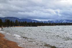 A winter evening on the lakeshore at Nevada Beach, outside the parking season. courtesy of Blake Everett&nearr; (CC0&nearr;)