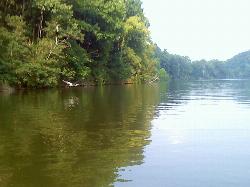 Raccoon Lake, the 101-acre impoundment the beach sits on. courtesy of Npatchett at English Wikipedia&nearr; (Public domain&nearr;)