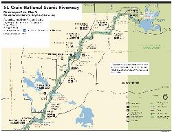 National Park Service map of the Namekagon River from Namekagon Dam downstream to Hayward, within th courtesy of U.S. National Park Service, restoration/cleanup by National Park Maps (https://npmaps.com)&nearr; (Public domain&nearr;)