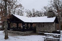 The stone CCC picnic shelter at Buzzard's Roost in Mark Twain State Park courtesy of TheCatalyst31&nearr; (CC0&nearr;)