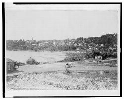 Historic view of Port Henry from the steamer wharf on Lake Champlain courtesy of Miscellaneous Items in High Demand, PPOC, Library of Congress&nearr; (Public domain&nearr;)