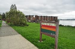 Madison Park North Beach a block north, where a rock seawall makes the shoreline unsuitable for swim courtesy of Joe Mabel&nearr; (CC BY-SA 4.0&nearr;)