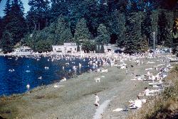 The Seward Park bathing beach in the 1950s courtesy of Seattle Municipal Archives from Seattle, WA&nearr; (CC BY 2.0&nearr;)