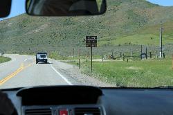 Signed turnoff for Little Camas Reservoir on US Highway 20 courtesy of Chris Light&nearr; (CC BY-SA 4.0&nearr;)