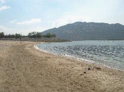 Looking east across the lake from the beach courtesy of Summit Hopper&nearr; (CC BY 2.0&nearr;)