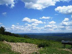 Beltzville Lake seen from the 100 Mile View Overlook above Jim Thorpe, with Wind Gap beyond it. courtesy of Mr. Matté (if there is an issue with this image, contact me using this image's Commons talk page, my&nearr; (CC BY-SA 4.0&nearr;)