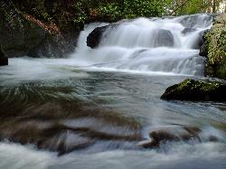 Wild Creek Falls, reached by the one mile Falls Trail loop in Beltzville State Park.