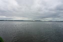 Lake Monona seen from a shoreline park in August, when the bay water is at its warmest. Photo by Mic
