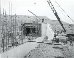 Construction of Millsite Dam in November 1969, from the USDA Soil Conservation Service. courtesy of NRCS Utah&nearr; (Public Domain Mark&nearr;)