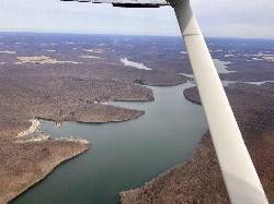 Aerial view of Lake Arthur with one of the park's marinas on the shore. courtesy of Designism&nearr; (CC0&nearr;)