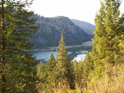 Alta Lake through the pines on the slope above the campground. courtesy of f3lix85&nearr; (CC BY 2.0&nearr;)