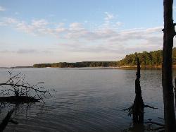 Open water of Jordan Lake from the Ebenezer Church Recreation Area shoreline. courtesy of Gerry Dincher&nearr; (CC BY-SA 2.0&nearr;)