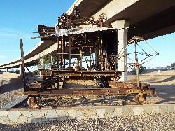 The 1902 Blaisdell Slow Sand Filter Washing Machine on display under the I-8 bridge in Gateway Park. courtesy of Marine 69-71&nearr; (CC BY-SA 4.0&nearr;)