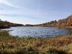 Looking southwest across Lake Marcia toward the beach end in October. courtesy of Famartin&nearr; (CC BY-SA 4.0&nearr;)